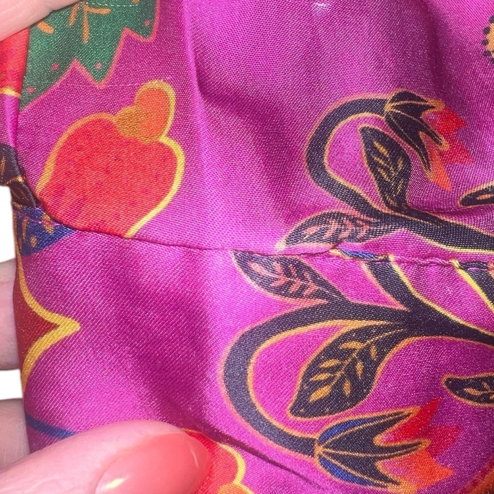 {FARM Rio Floral Pink Tropical Print Midi Shirt Dress Tapestry Size Small} - Picture 13 of 13